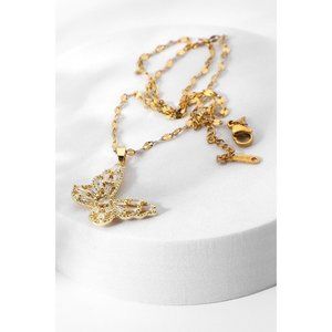 18K Gold Plated Butterfly Pendant Necklace